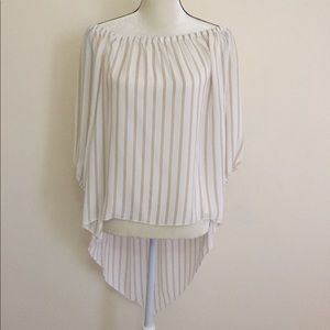 Off white with light beige stripes.